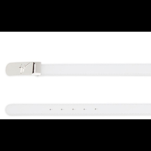 🎁giuseppe zanotti NEW white leather designer BBB logo buckle belt - Picture 4 of 10